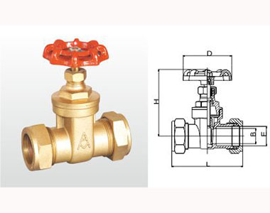 腾博tengbo9885官网黄铜卡套闸阀结构图 腾博tengbo9885官网黄铜卡套闸阀结构图