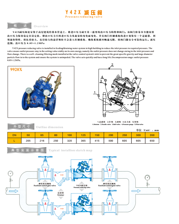 腾博tengbo9885官网200X减压阀技术参数 腾博tengbo9885官网200X减压阀技术参数