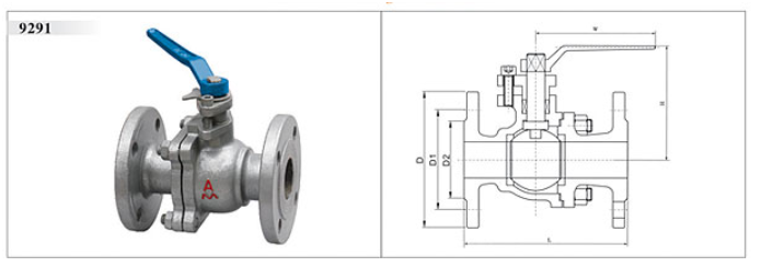 腾博tengbo9885官网铸钢法兰球阀结构图 腾博tengbo9885官网铸钢法兰球阀结构图