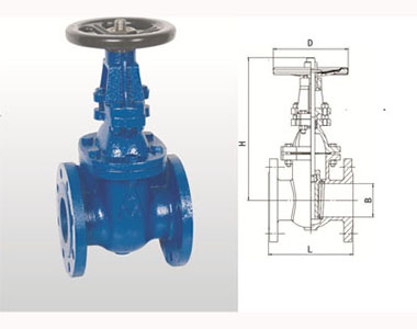 腾博tengbo9885官网铁制法兰明杆闸阀结构图 腾博tengbo9885官网铁制法兰明杆闸阀结构图